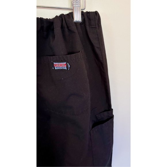 Men's Cherokee Black Scrub or Work Pants with Drawstring Waist - Picture 6 of 9
